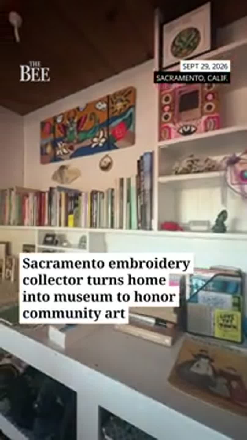 Watch Sacramento embroidery collector turns home into a museum for community art
