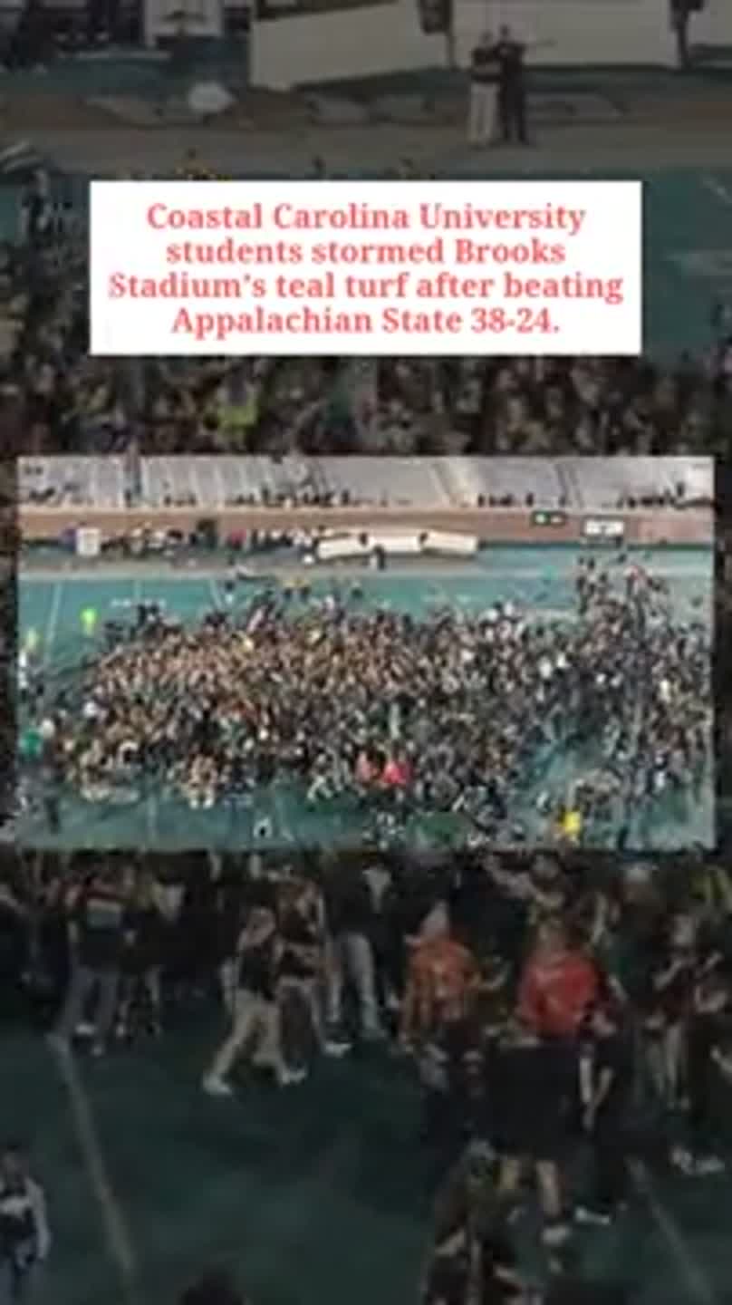 Coastal Carolina University students stormed Brooks Stadium
