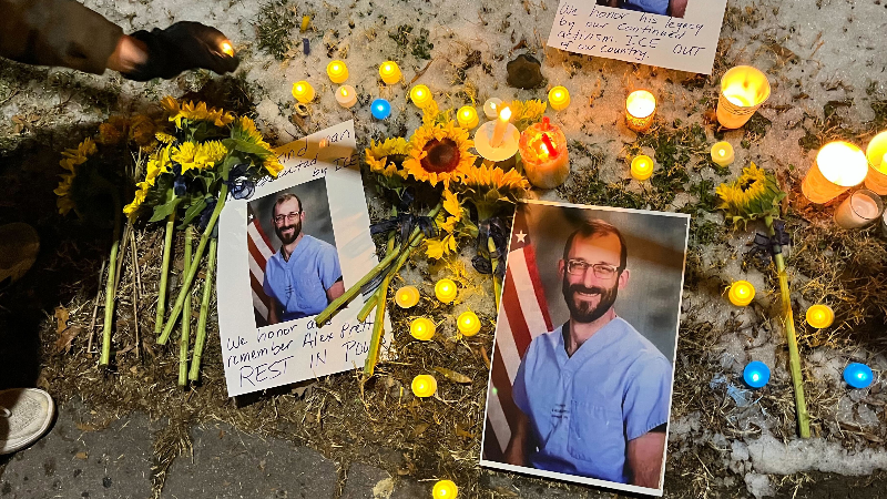 Nurses hold vigil outside Durham VA after Alex Pretti’s death in Minneapolis