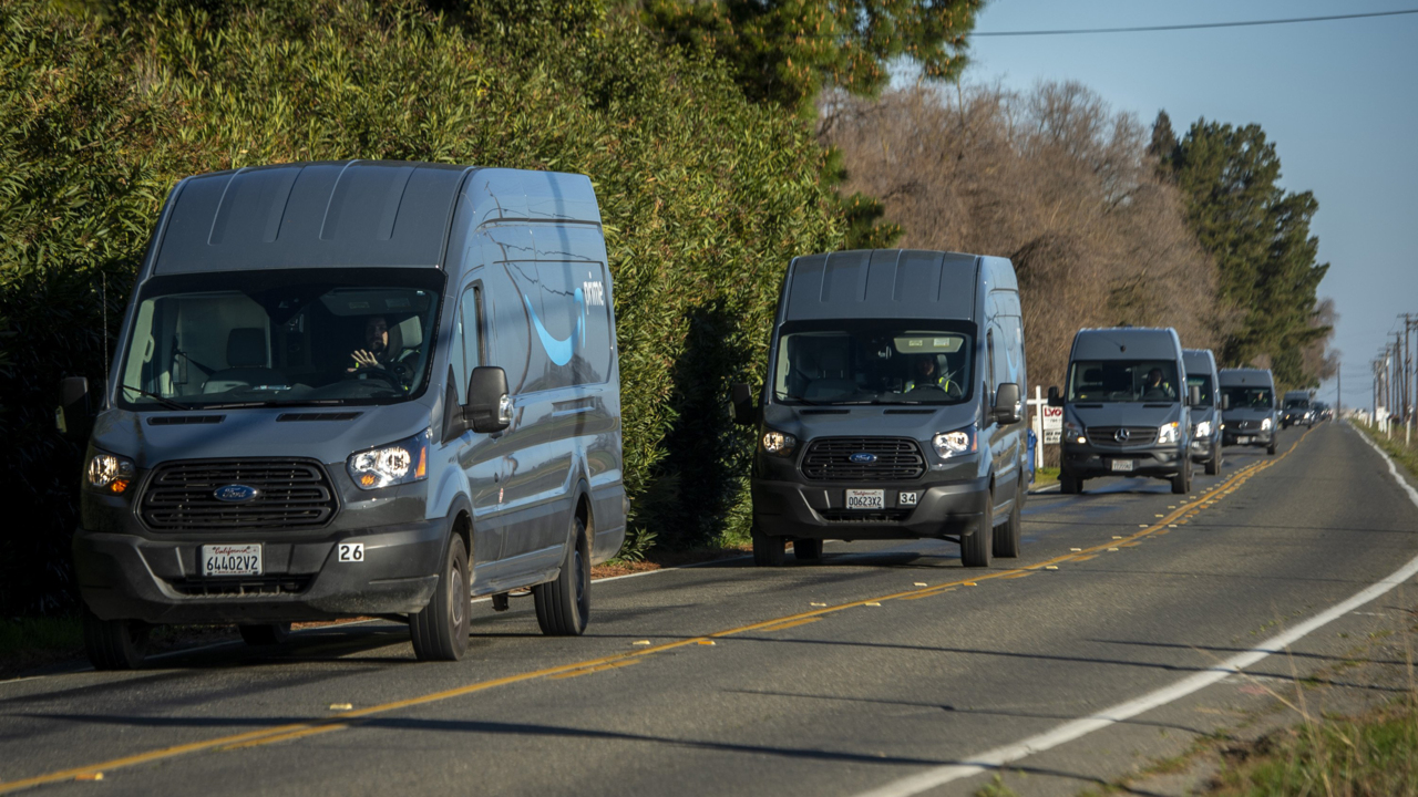 See the daily caravan of Amazon delivery vehicles on Garden Highway in Natomas