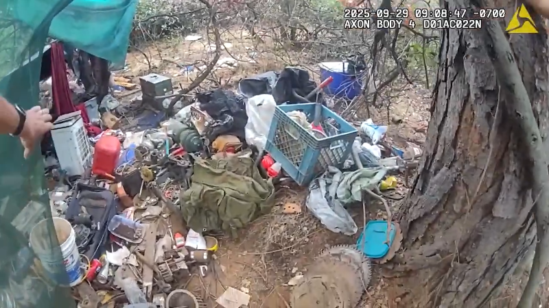 Watch: Tuolumne deputies arrest man after finding hazardous waste at camp