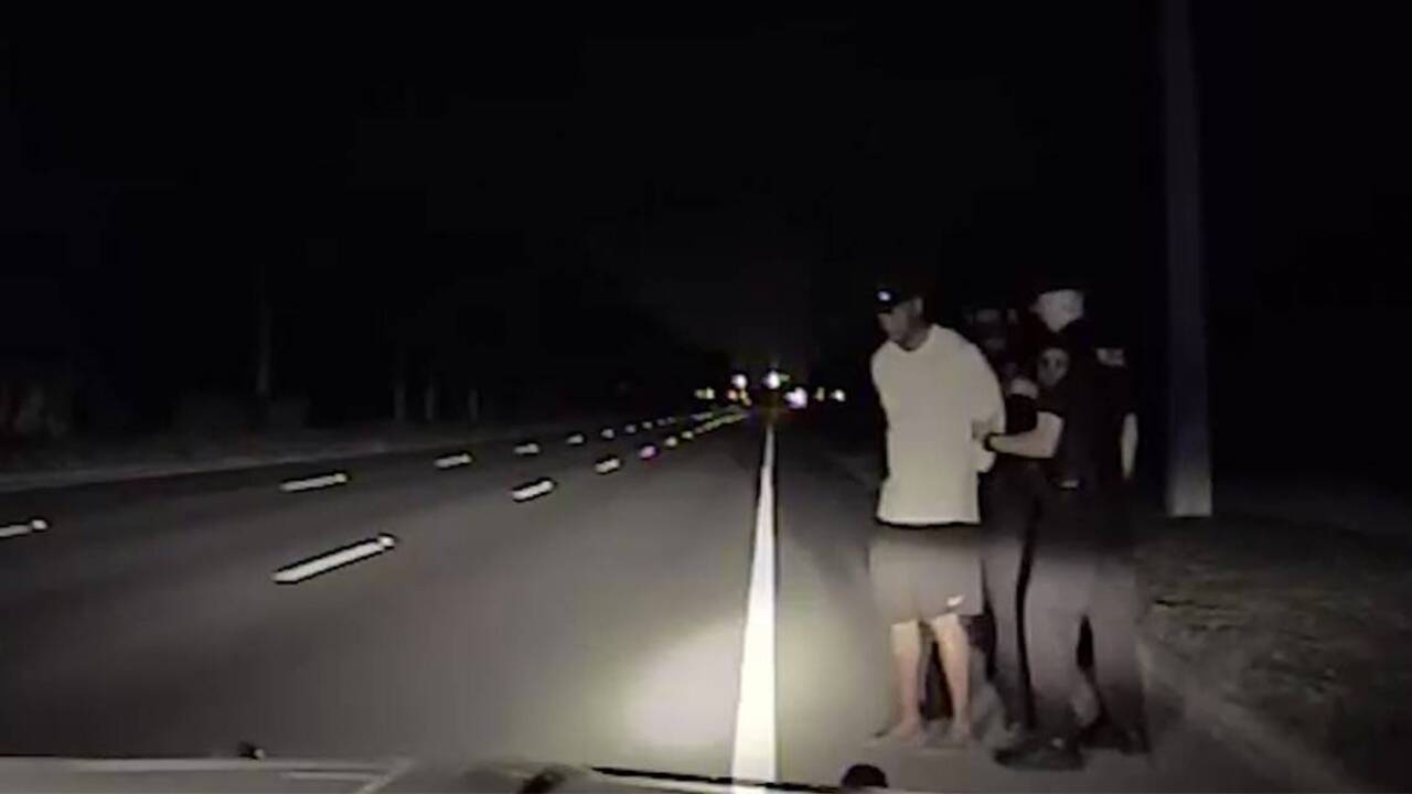 Police dashcam video of Tiger Woods' sobriety test and arrest
