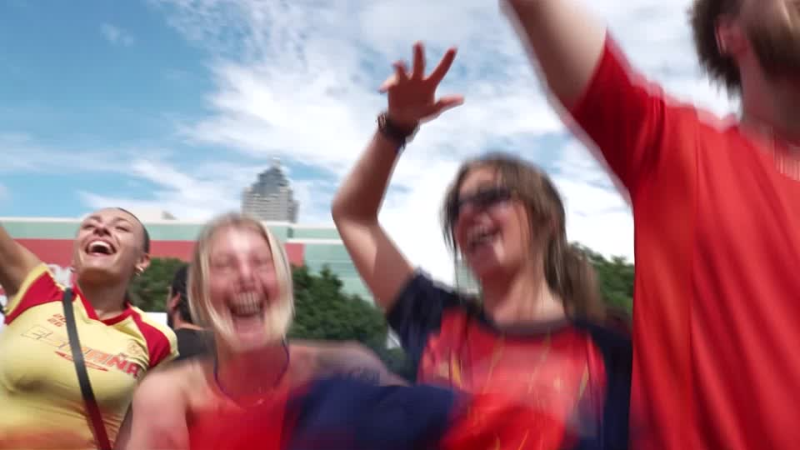 Fans in Atlanta cheer Spain’s win over France ahead of Argentina-England clash