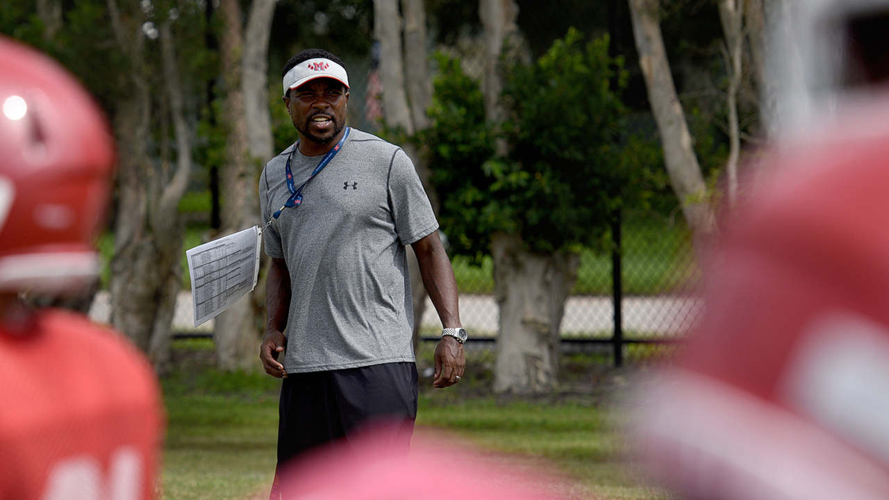 He played at Florida and with the Tampa Bay Bucs. Now Manatee High has him as a coach