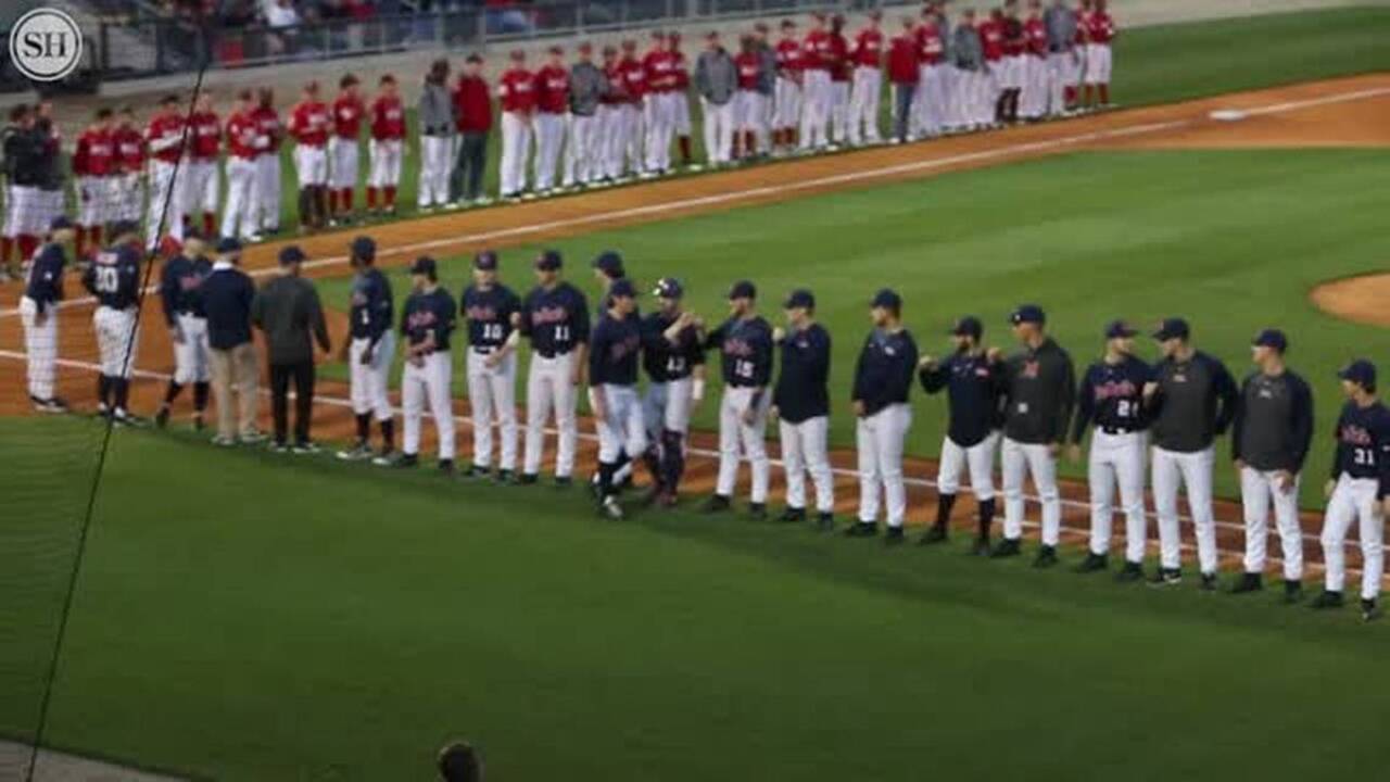 Ole Miss bats heat up on a chilly night