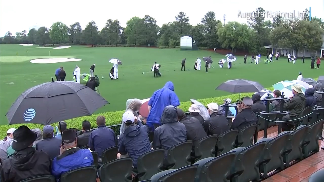 Mickelson and Garcia hit the range ahead of bad weather in Augusta