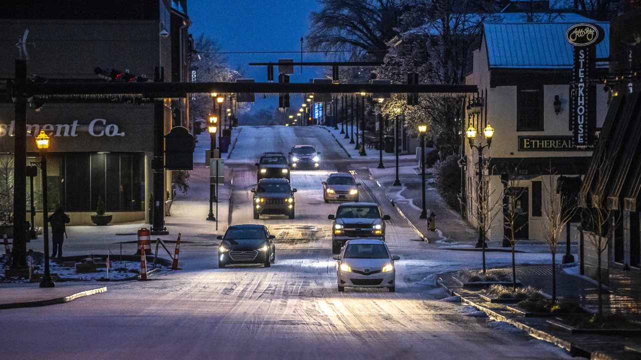 What Lexington’s roads looked like after Wednesday night’s ice, sleet and snow