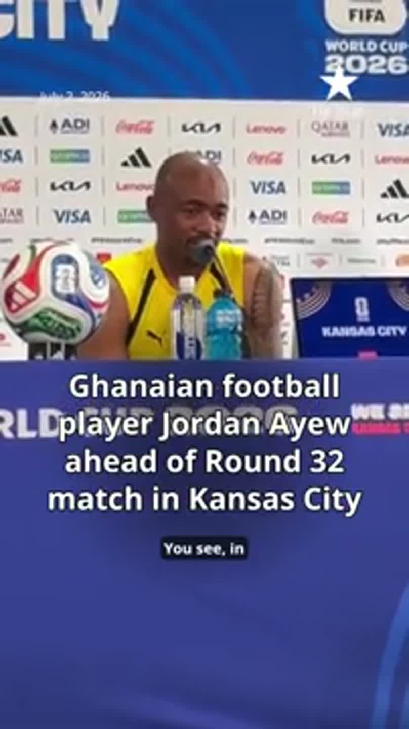 Ghanaian football player Jordan Ayew ahead of Round 32 match in Kansas City