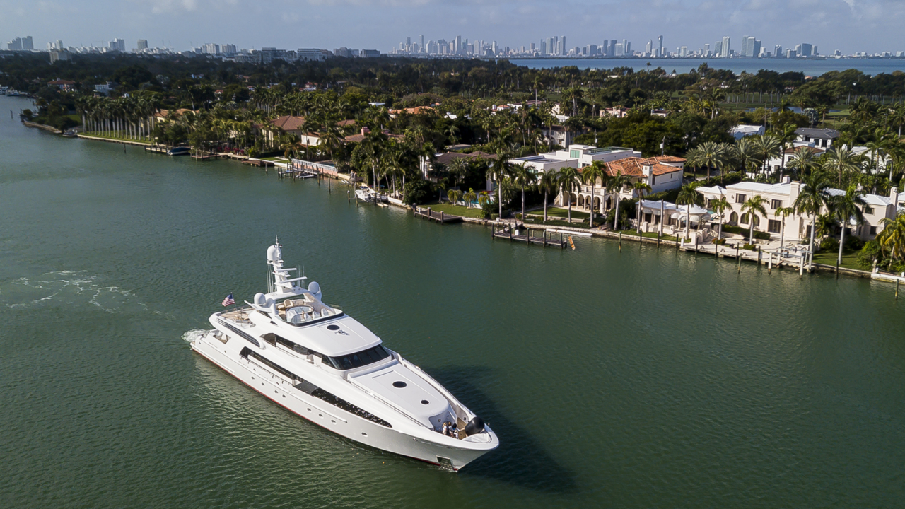 You can see this 154-foot, locally owned ship at Miami Yacht Show. It helps the economy.