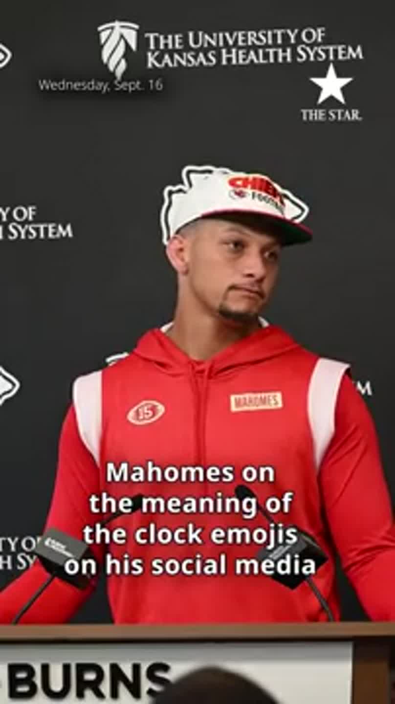Mahomes on the meaning of clock emojis on his social media