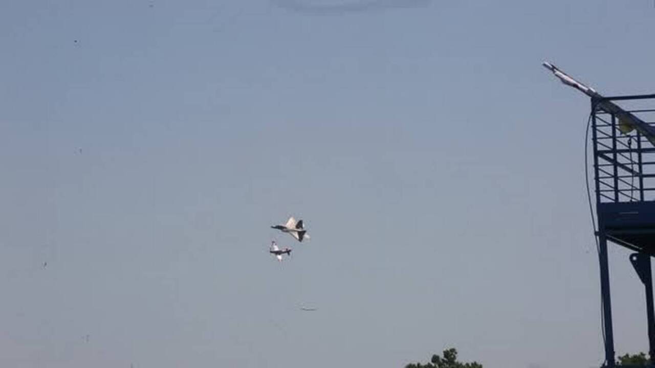 Heritage F22 P51 Mustang flight