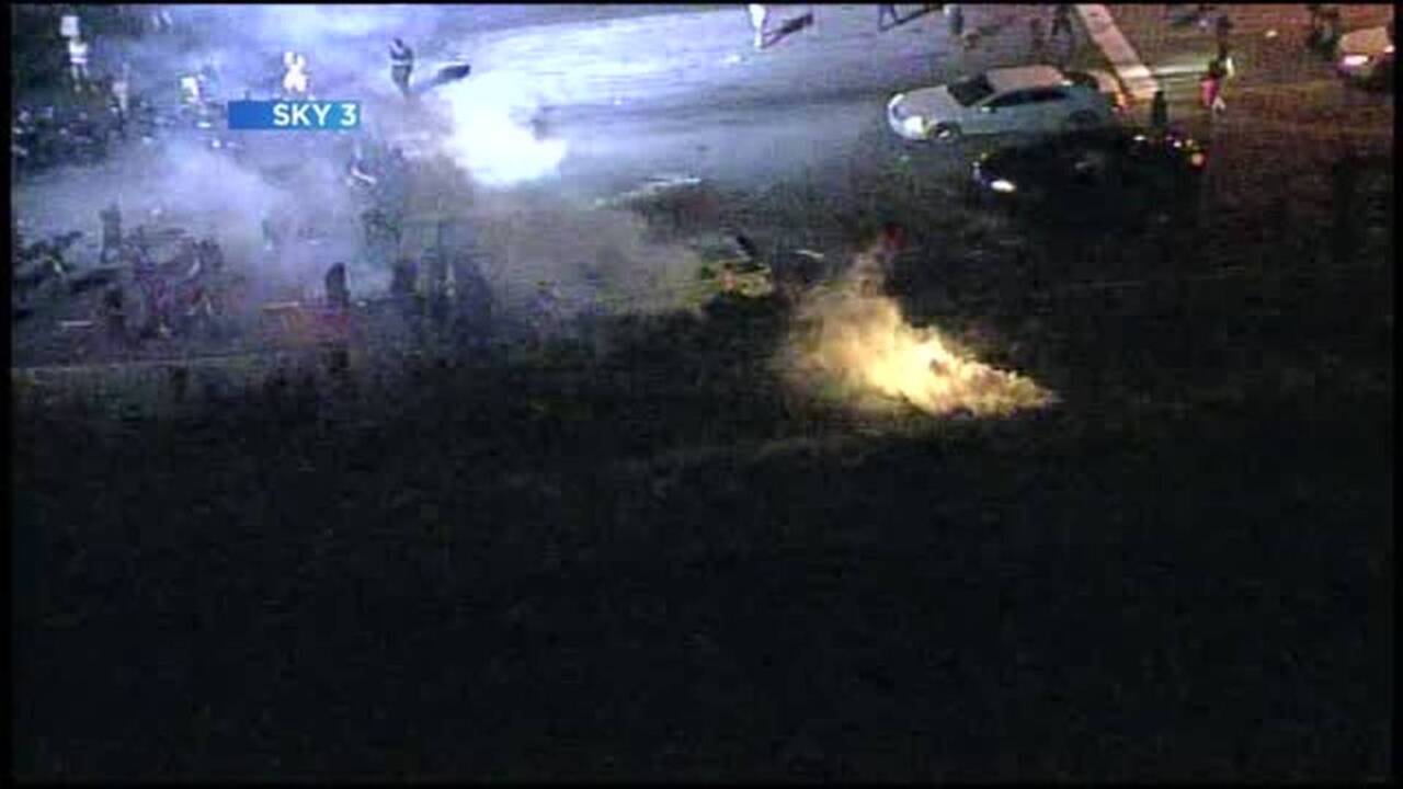 WBTV Sky 3 aerial footage of protest