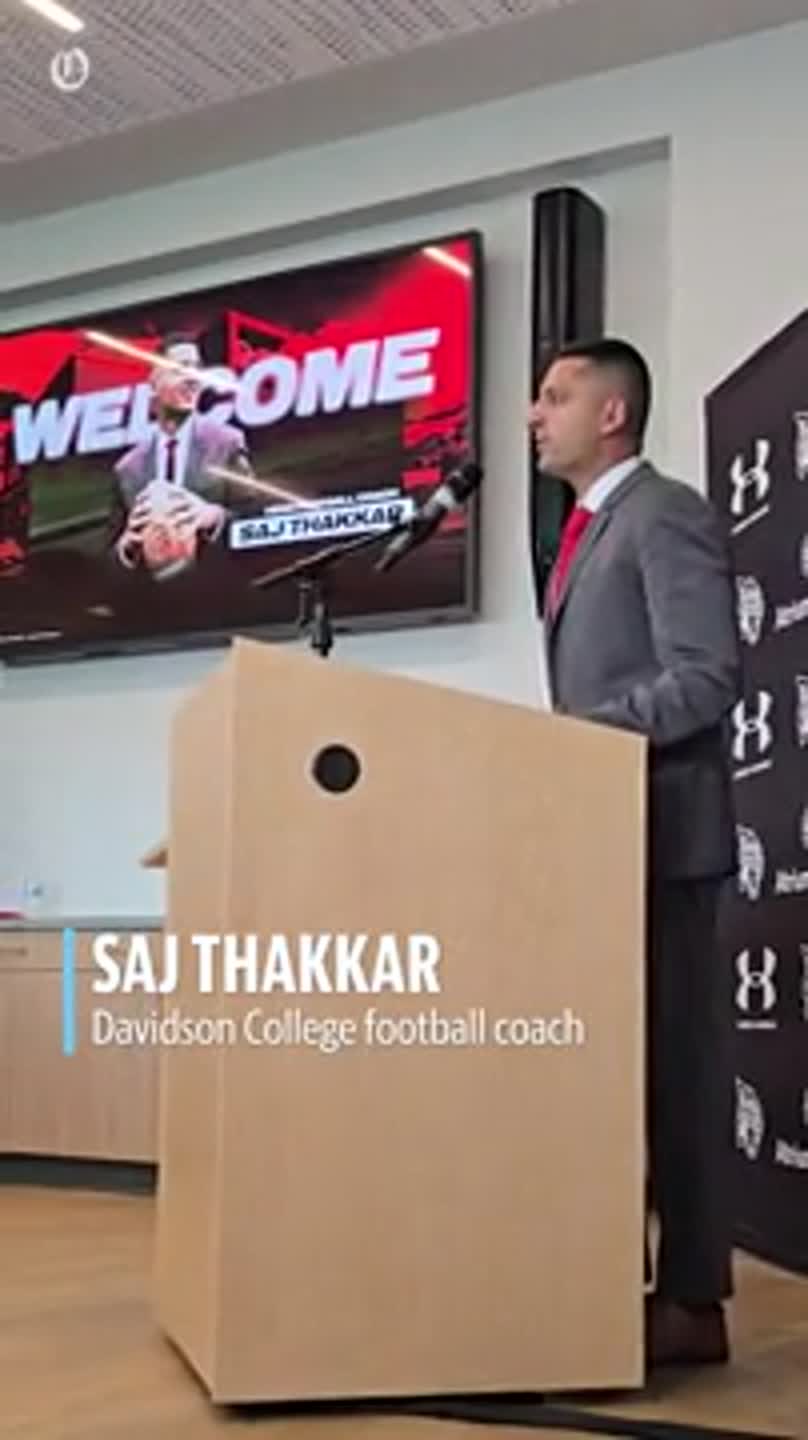 Davidson introduces Saj Thakkar as new head football coach