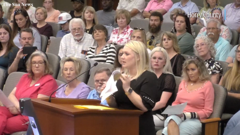 Jennifer Foley, Scott Spivey’s sister, asks the Horry County Council to look into the death of her brother