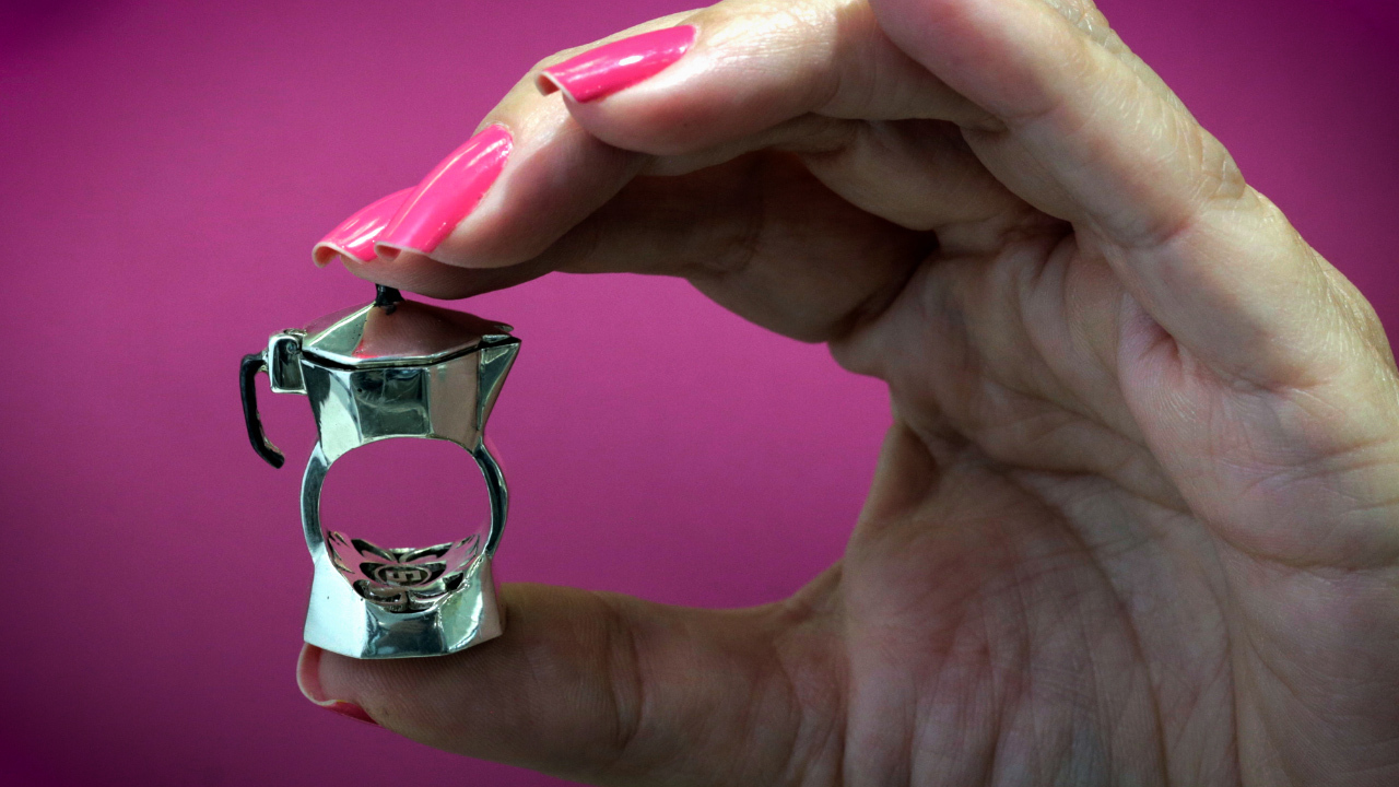 A tiny Cuban coffee maker you wear on your finger: Behold the Cafetera Ring