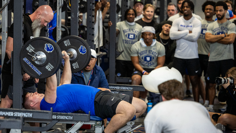 Former offensive lineman Kage Casey at Boise State Pro Day