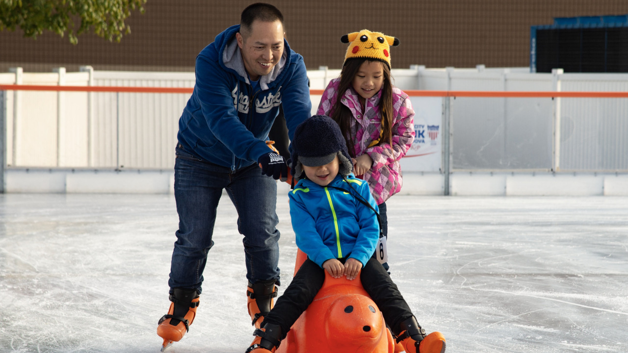 Kids review this outdoor ice rink that claims to be the largest in Sacramento region