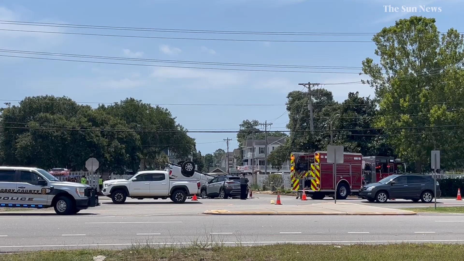See the aftermath of a three-car collision near Ocean Lakes, Myrtle Beach