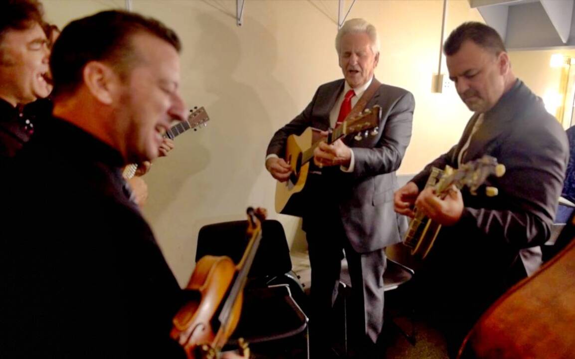 Backstage jam with the Del McCoury and his band