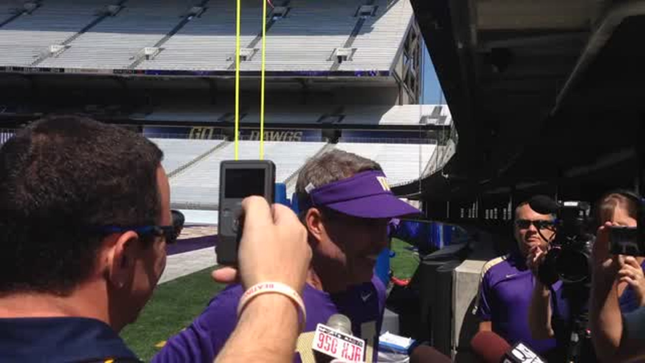 VIDEO: Chris Petersen comments after UW practice