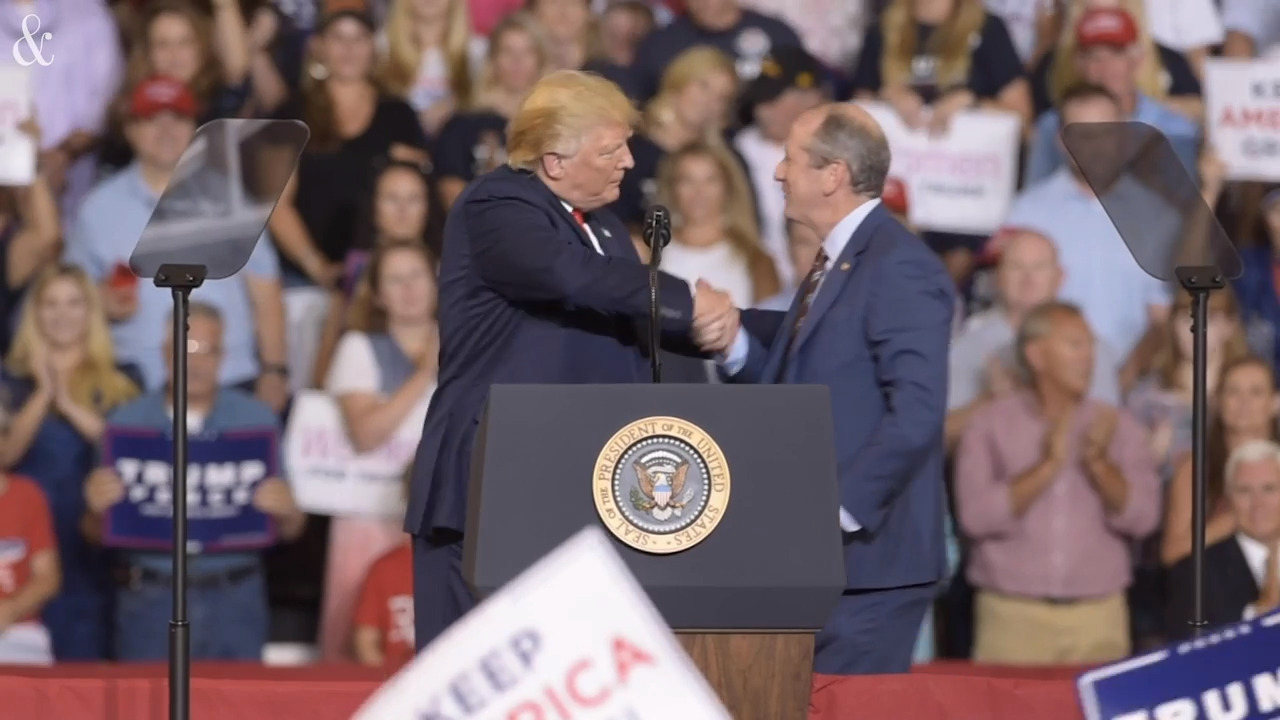 NC 9th Congressional District candidate Dan Bishop addresses crowd at Trump rally