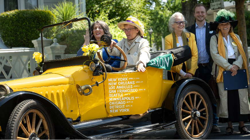 Tour rides through Modesto to recreate 1916 drive for women’s equality