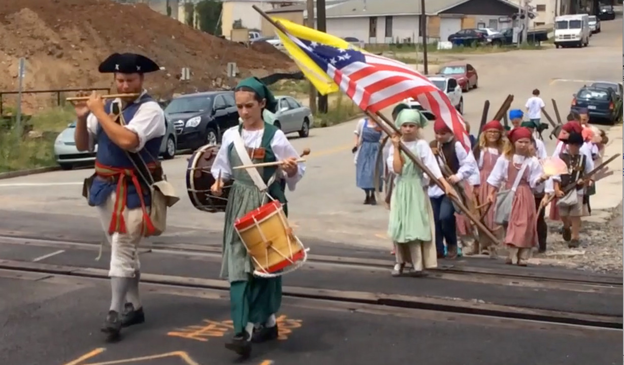 Colonial 'militia' marches into downtown Raleigh