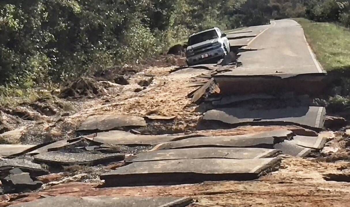 Matthew flooding collapses Smith Road