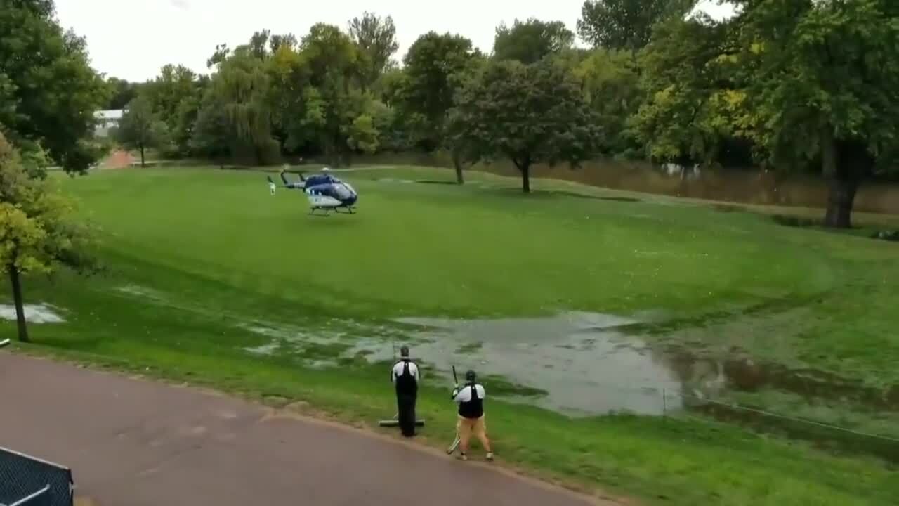 Helicopter brought in to dry PGA Tour Champions golf course
