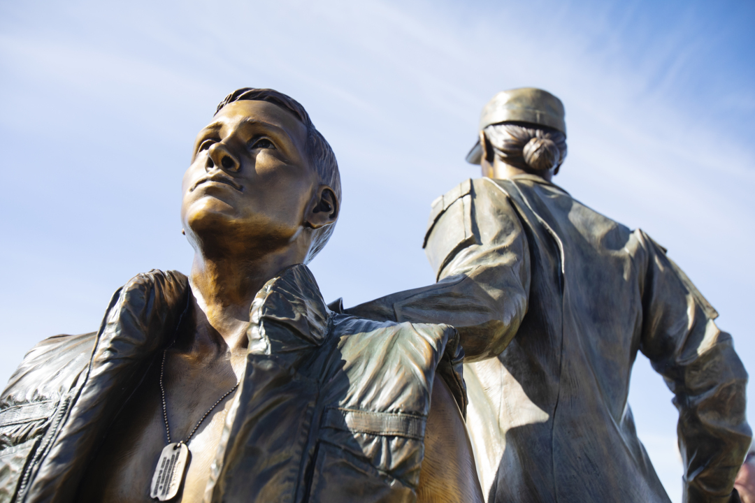Statue unveiled for Memorial Day contains “sacred soil”