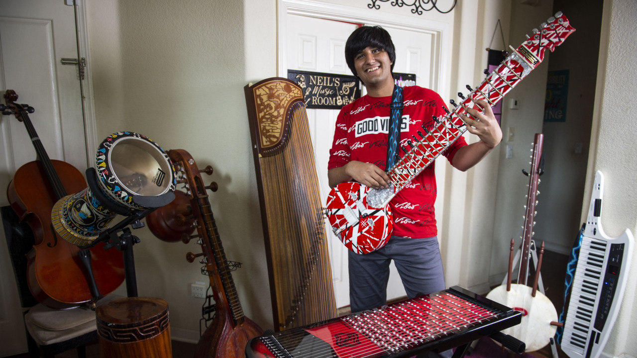 See this Elk Grove teen play ‘The Star-Spangled Banner’ on his 100+ instrument collection