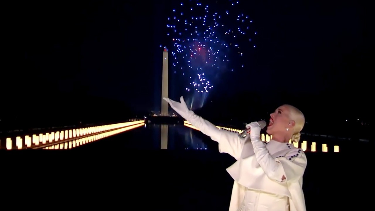 Katy Perry performs ‘Fireworks’ during the Biden inaugural celebration