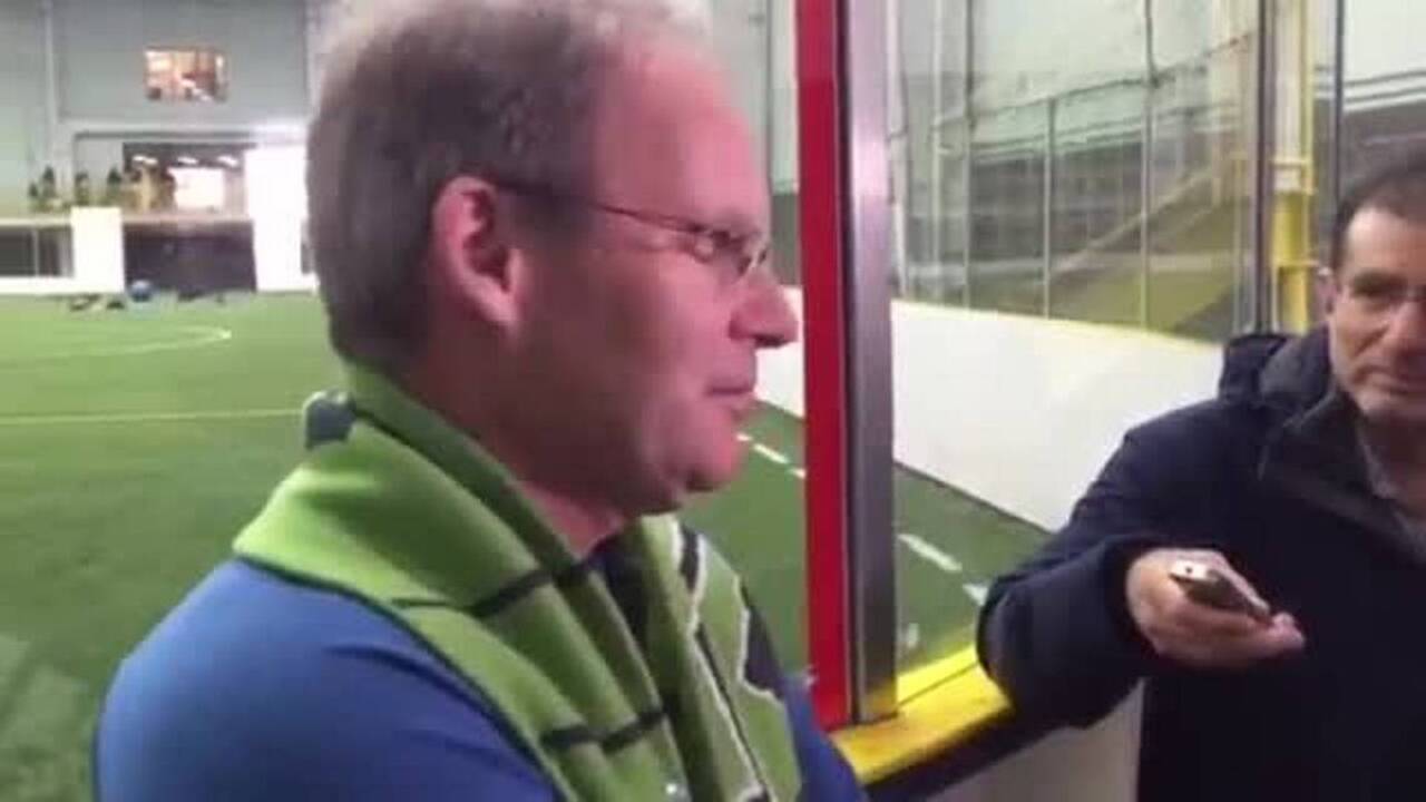 Sounders coach Schmetzer after training Friday
