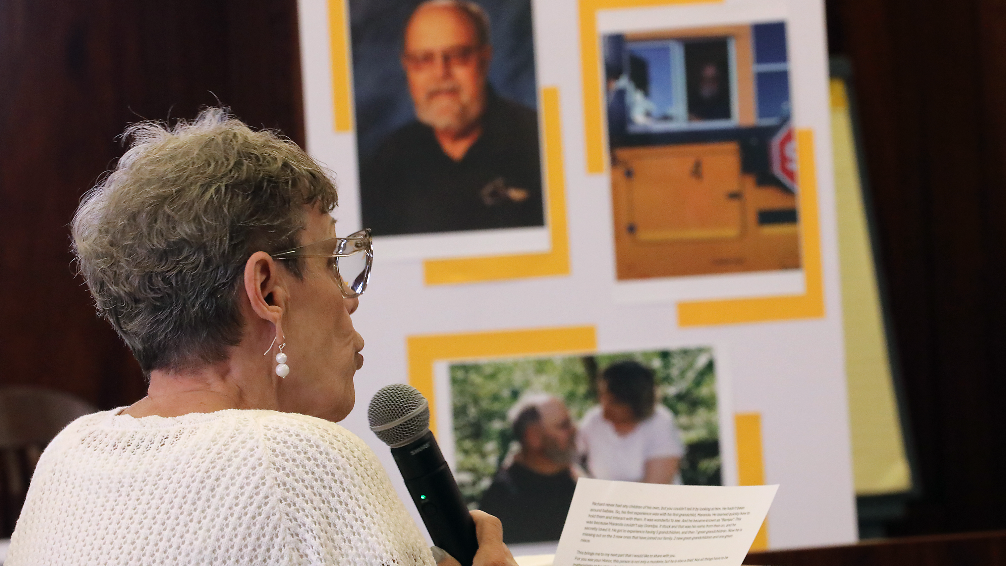 Wife of fatal stabbing victim reads her statement at sentencing hearing