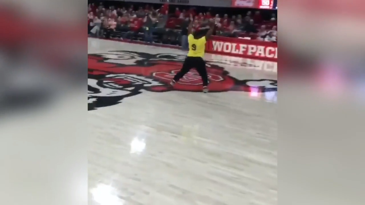 Basketball player with special needs sends crowd into frenzy after hitting 3-pointer