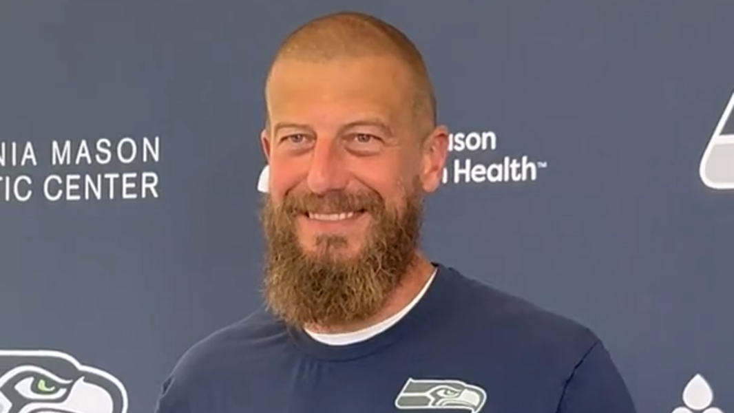 Offensive coordinator Brian Fleury in his 1st Seahawks training camp as a 1st-time play caller