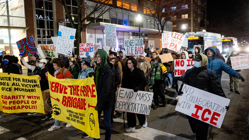 Anti-ICE protesters march through downtown State College
