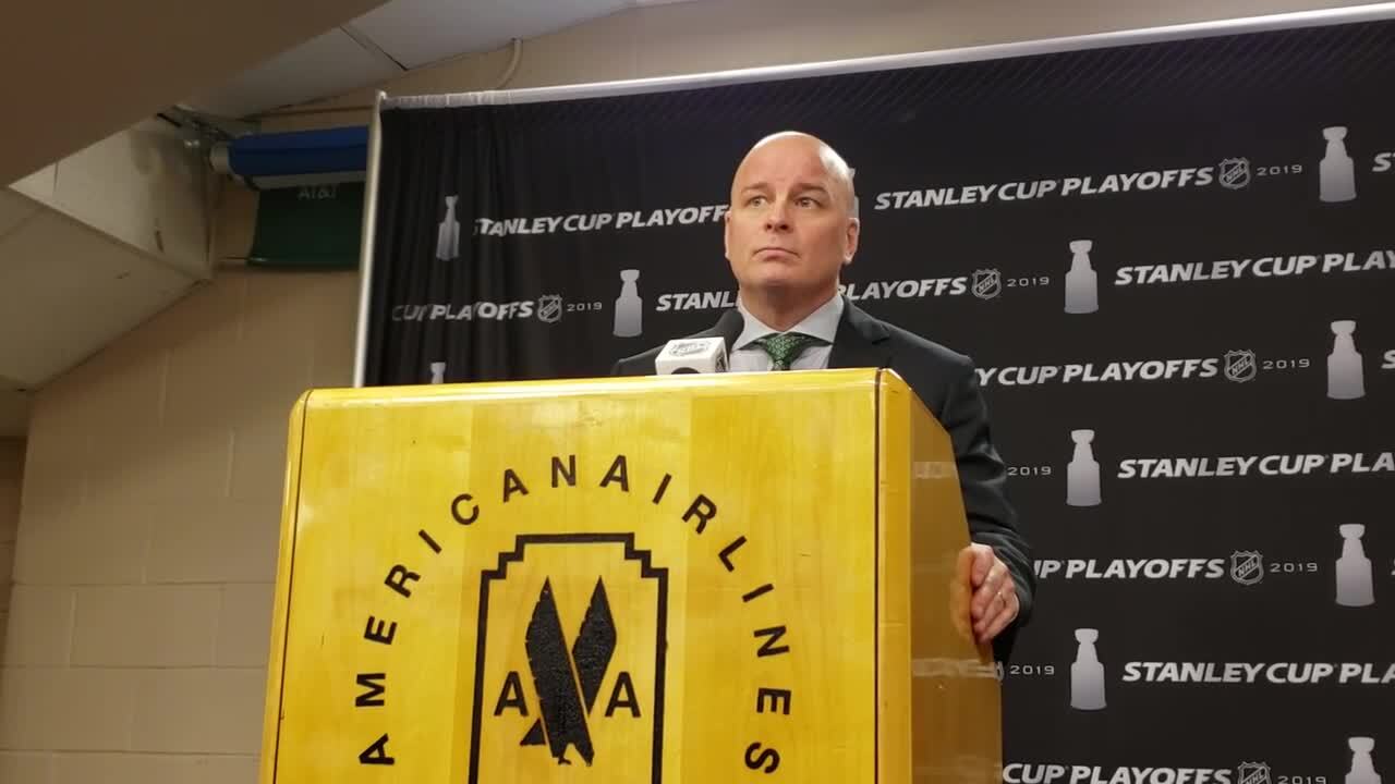 Jim Montgomery on controversial third goal: ‘Ours guys have to keep playing’