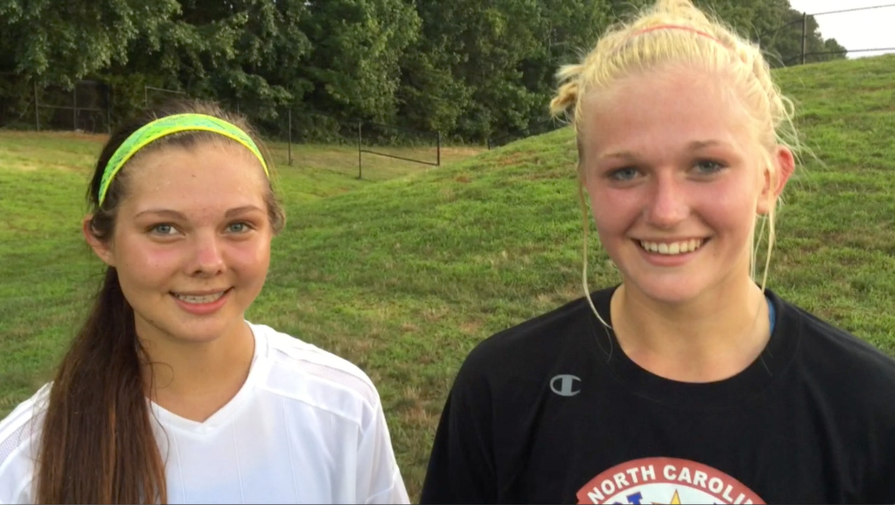 Guerrero and Eckard on East girls soccer All-Stars win