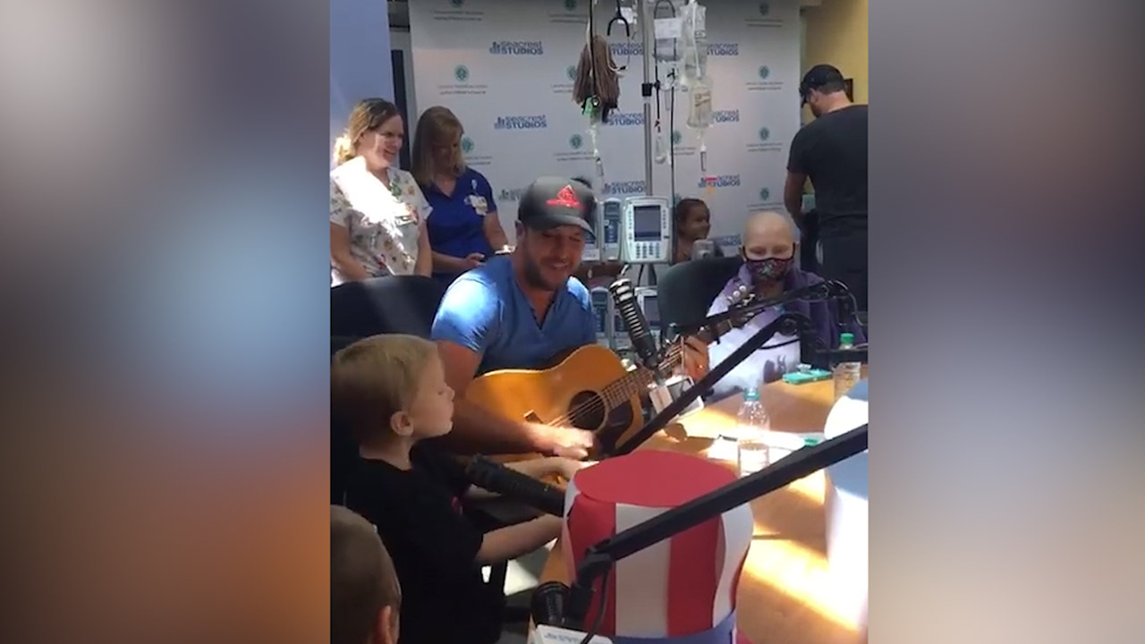 Watch country star Luke Bryan sing to sick kids the morning after his Charlotte show