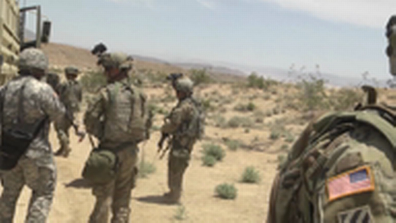 National Guardsmen participate in training at Fort Irwin, California