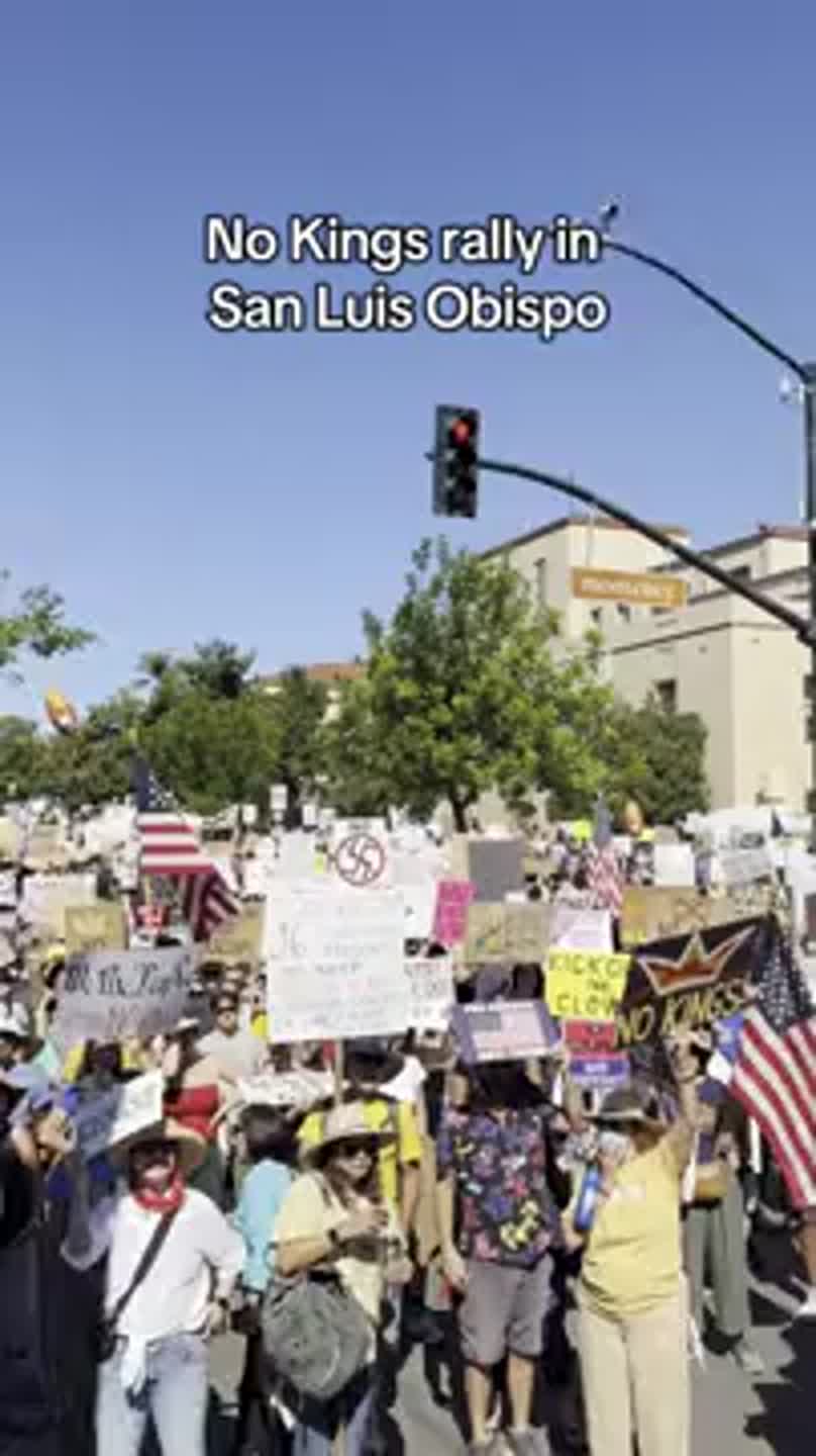 Thousands flood SLO streets for No Kings rally