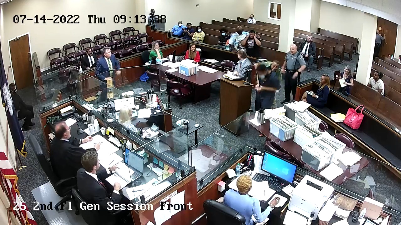 Murder victim’s father charged after attacking killer in court | The State