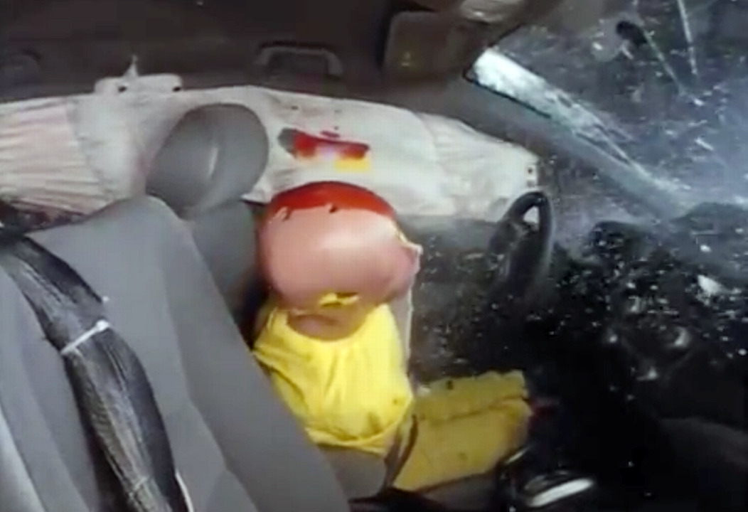 How airbags protect crash-test dummies