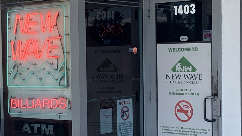 A ratty pool hall with food