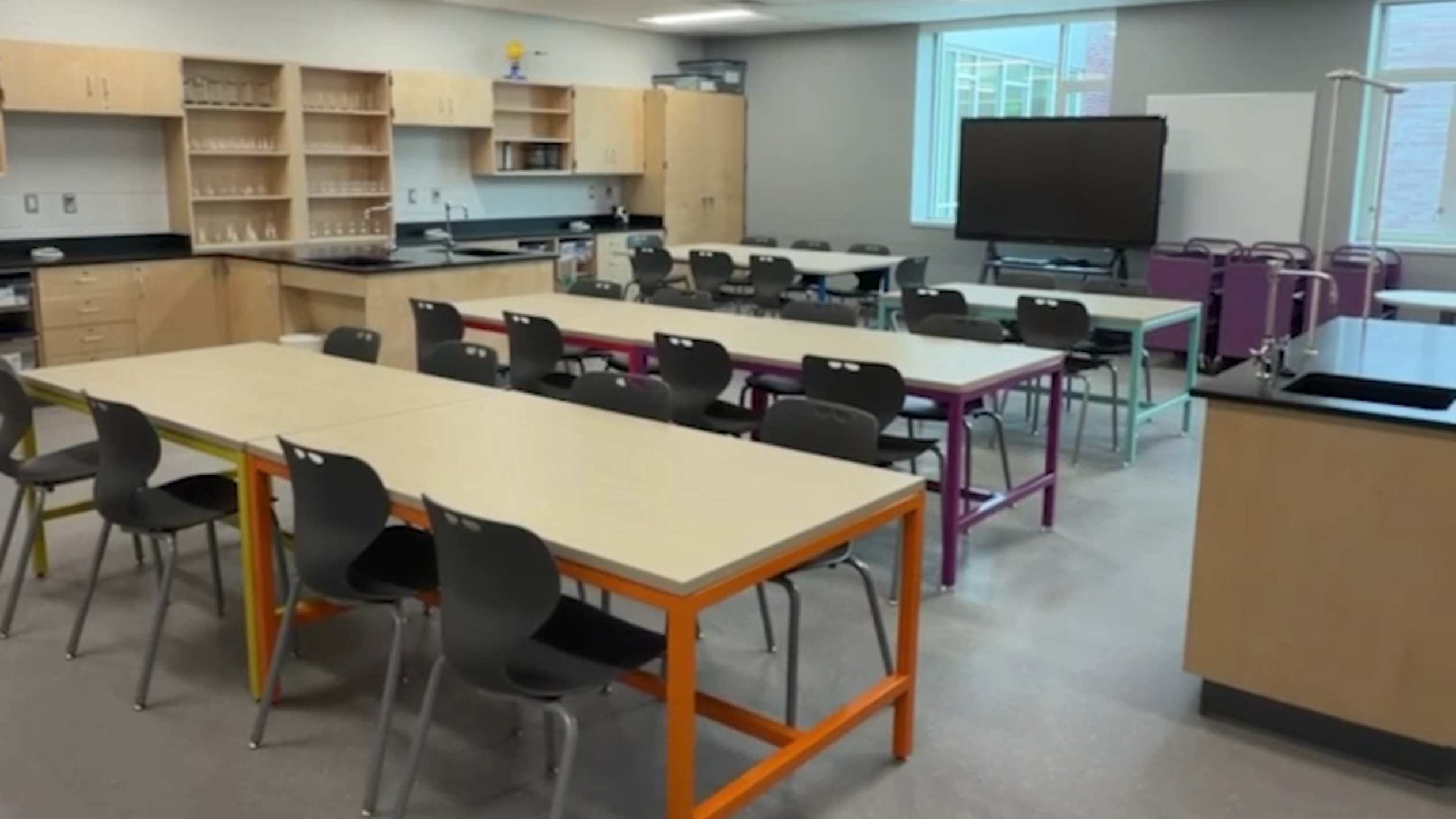 See a science room, classroom at the new Rise STEM Academy for Girls in Lexington