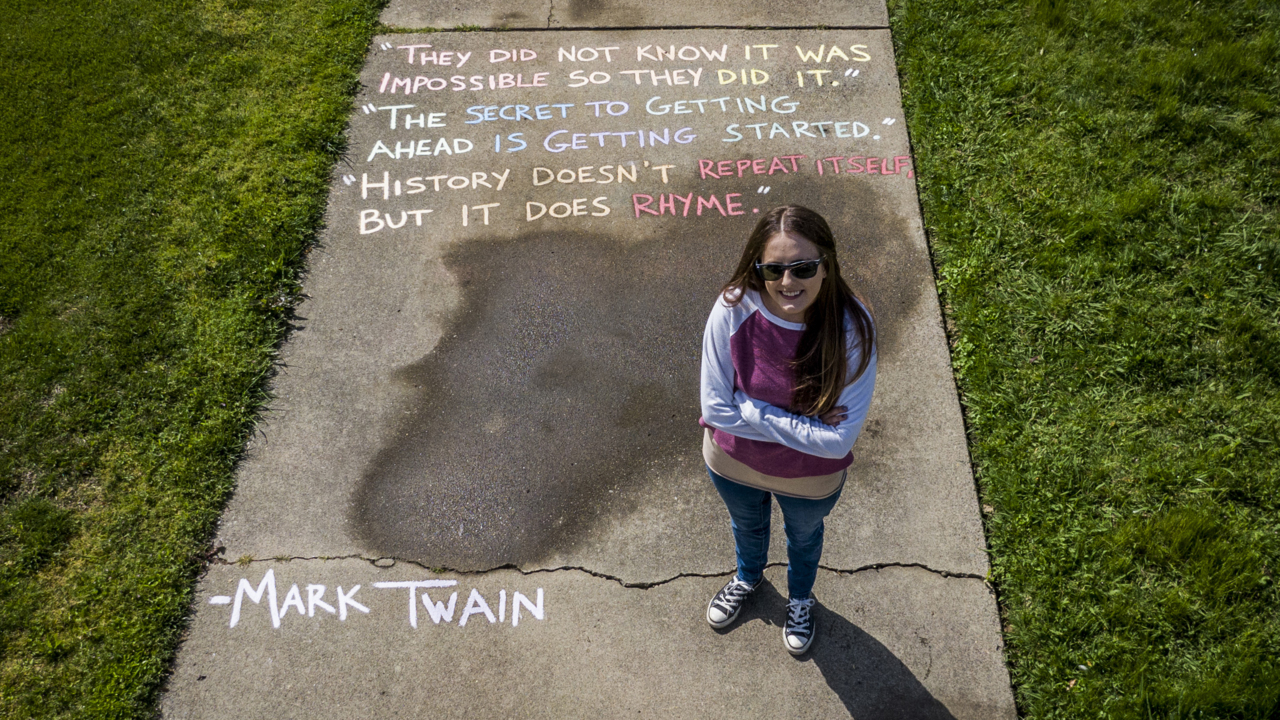 She drew children’s book quotes in chalk on neighborhood sidewalks. The city erased them