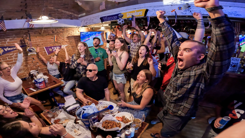 Team USA fans in Boise enjoy a round of 32 World Cup victory