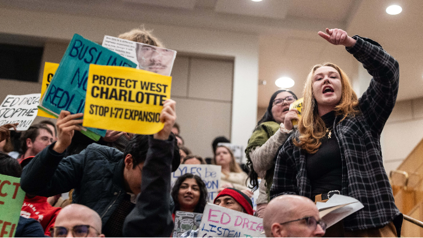 ‘We've seen this happen before’: Charlotte residents demand action against I-77 project in council meeting