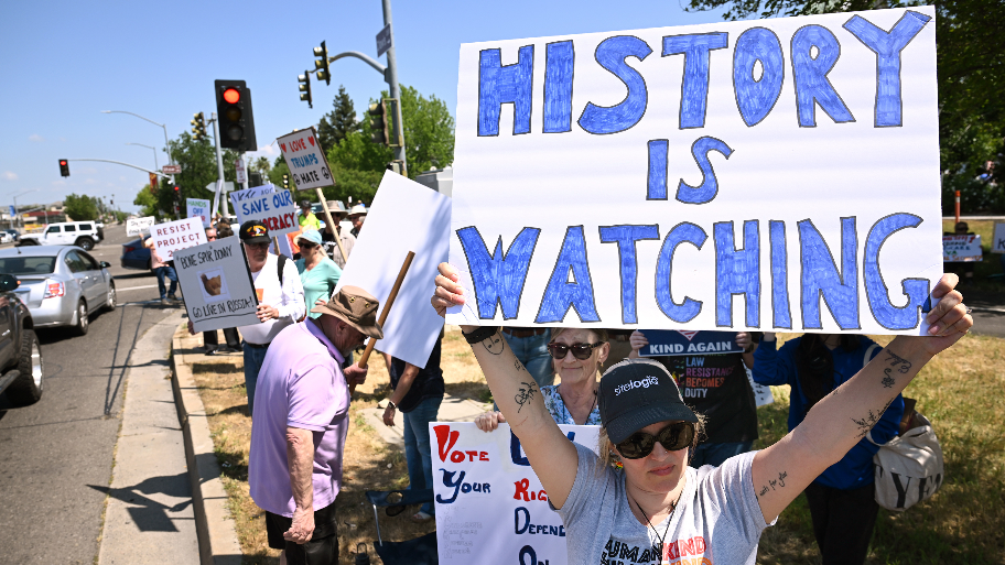 Watch the Hands Off rally held at Shaw and Clovis avenues in Clovis